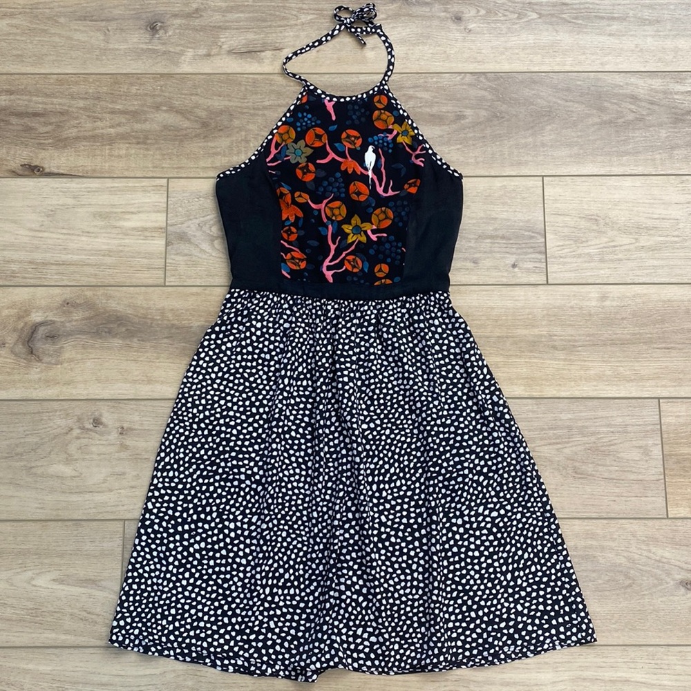 Rachel Roy Silky Floral Halter Dress